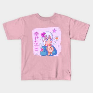 Japanese Anime Kawaii girl drawing Kids T-Shirt